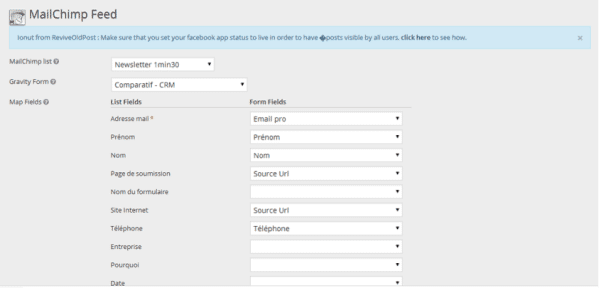Gravity Forms - Mailchimp
