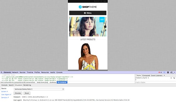 Test Responsive Chrome