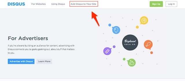 Page d'Accueil de Disqus