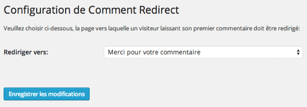 Options Comment Redirect