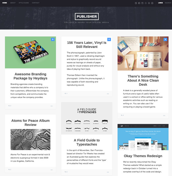 Publisher, un thème WordPress de chez Array