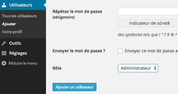 Nouvel administrateur WordPress