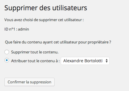 Suppression du compte administrateur par défaut