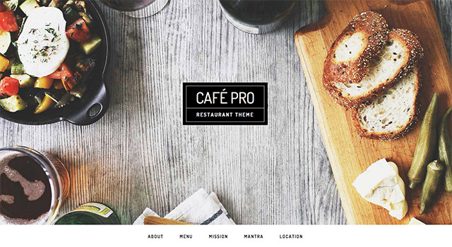 Café, un thème WordPress restaurant
