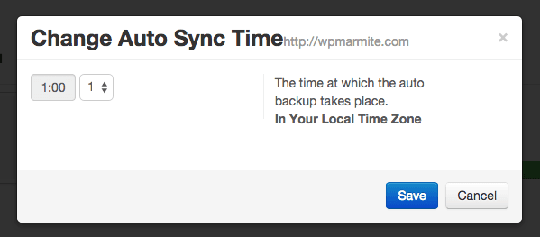 Choisir l'heure de sauvegarde