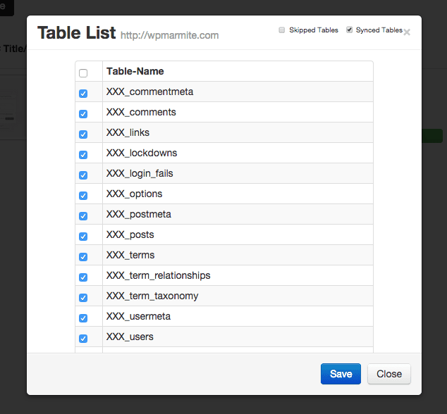 Liste des tables de WordPress