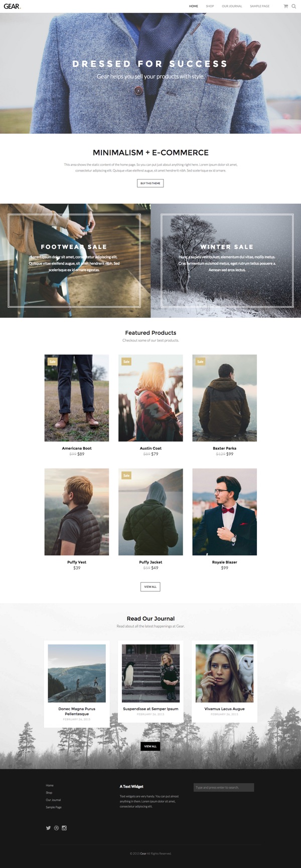 Le thème WordPress eCommerce Gear