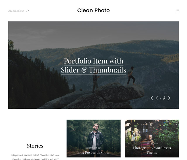 Le template WordPress Clean Photo