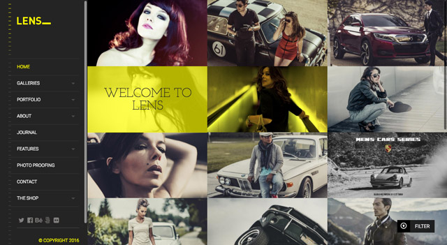 Le thème WordPress photo Lens