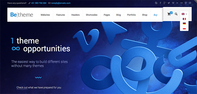 L'intégration de WPML dans BeTheme