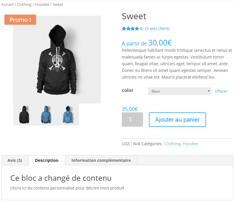 modifier contenu bloc description woocommerce snippet wpmarmite