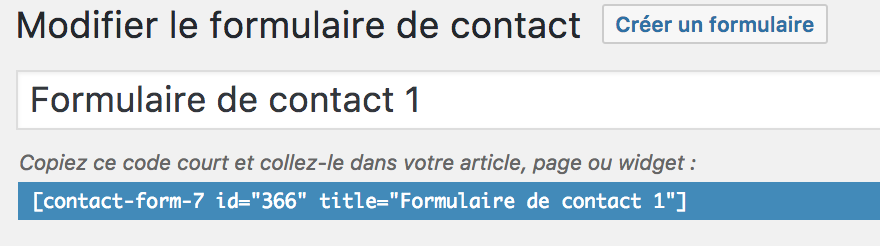 shortcode contact form 7