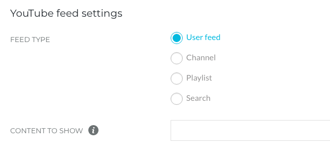 Paramétrage du flux Youtube