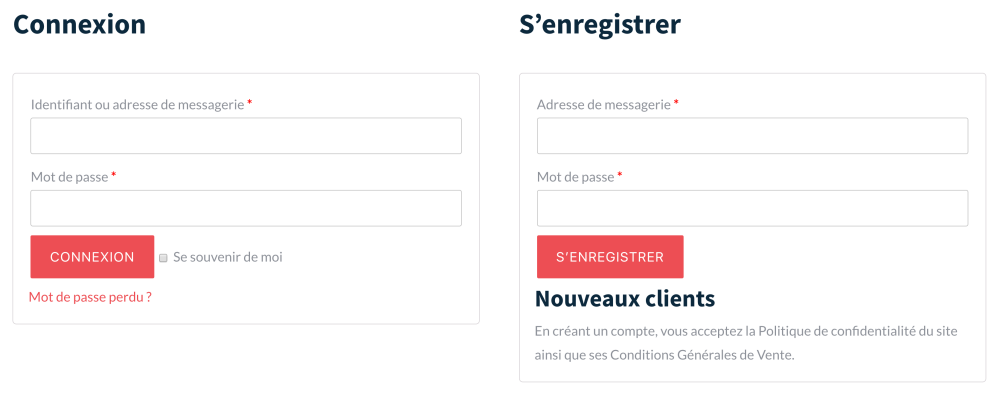 woocommerce login text end