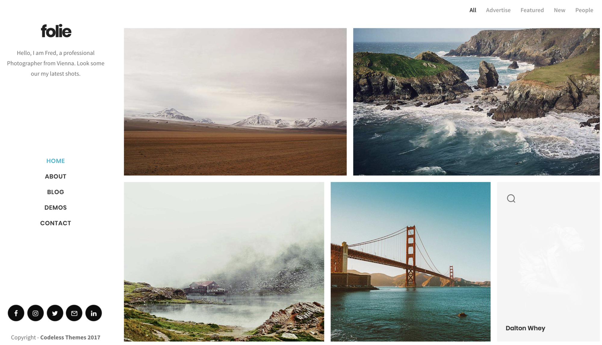 theme WordPress photo Folie