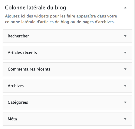 Les réglages de WordPress pour créer votre barre latérale