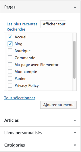 N'oubliez pas de rajouter l'onglet "Blog" à votre menu de navigation