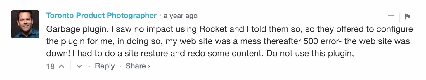 Critique de WP Rocket.