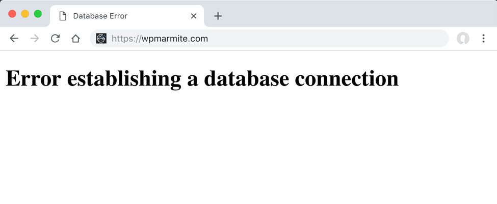 Erreur de connexion à la base de données d'un site WordPress.
