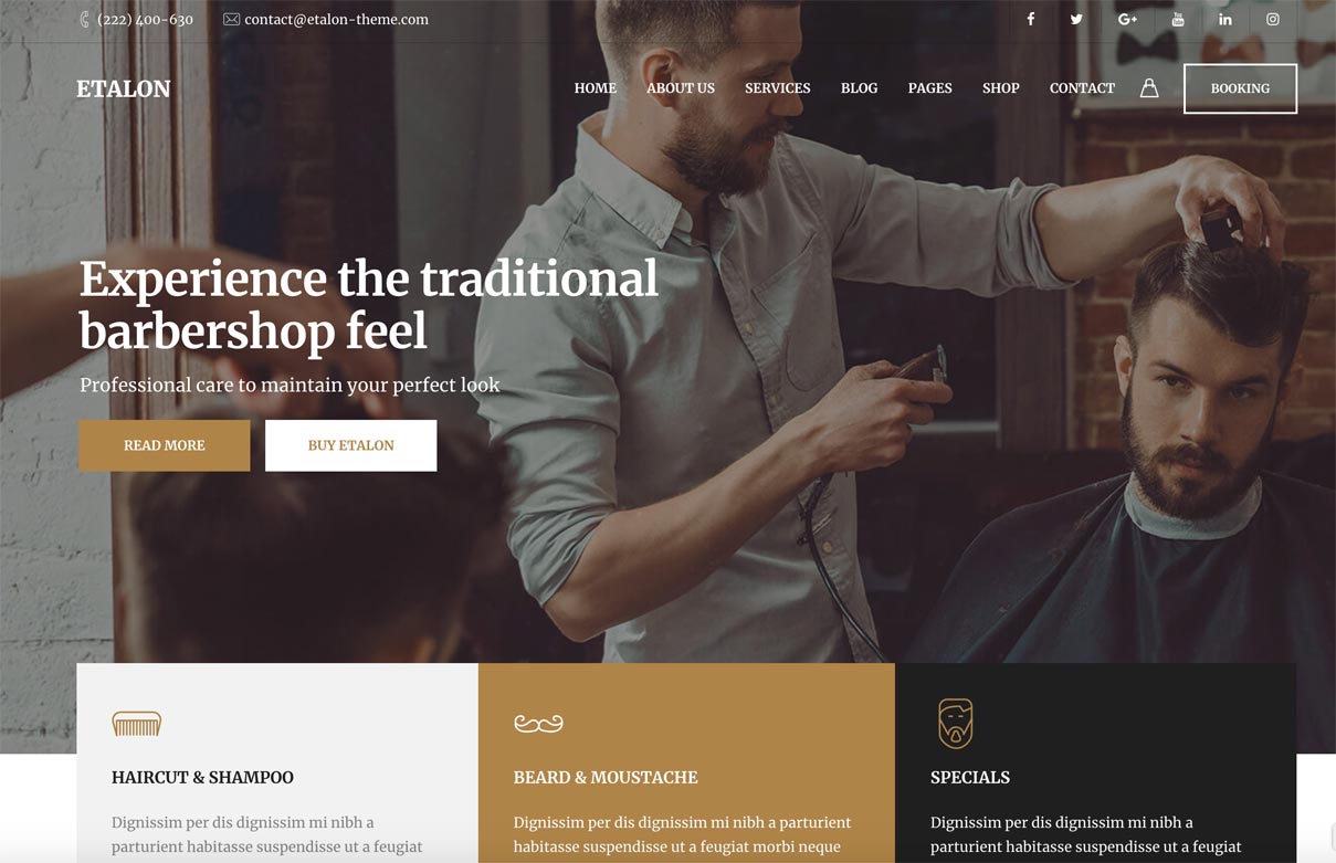 Thème Etalon barbier