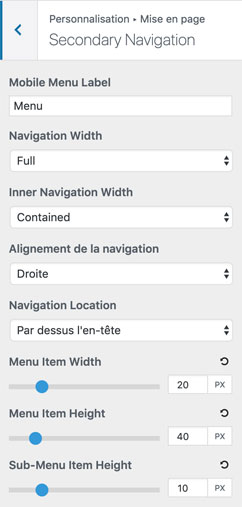 Texte de Secondary Navigation du thème GeneratePress