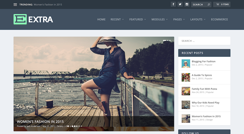 Le thème Extra pour votre magazine créé par WordPress