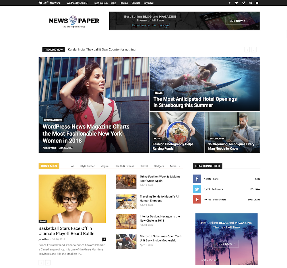 Newspaper : ce thème pour webzine annonce la couleur