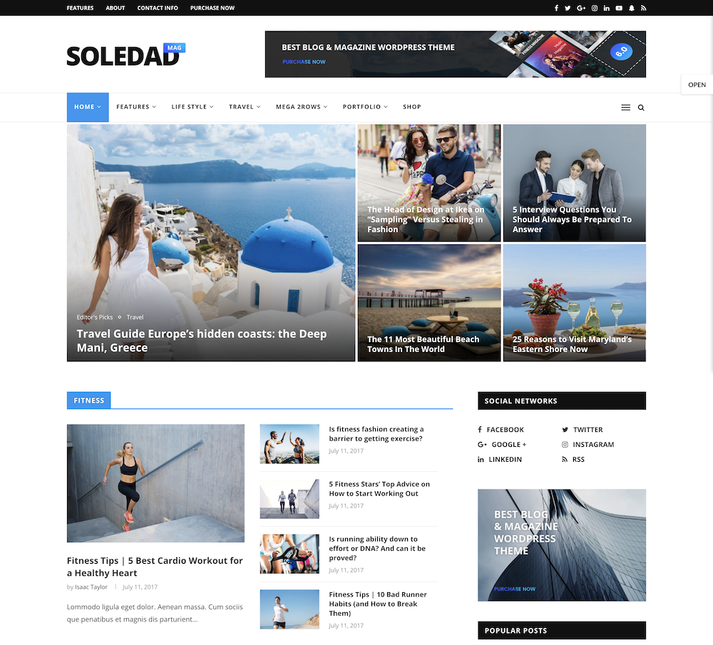 Soledad vous permettra de créer un magazine de grande ampleur sur WordPress