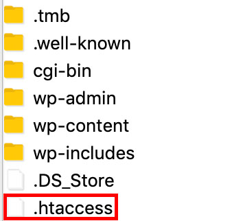 Un aperçu du fichier .htaccess sur un FTP