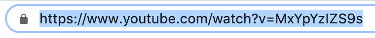 Un exemple d'URL vidéo YouTube