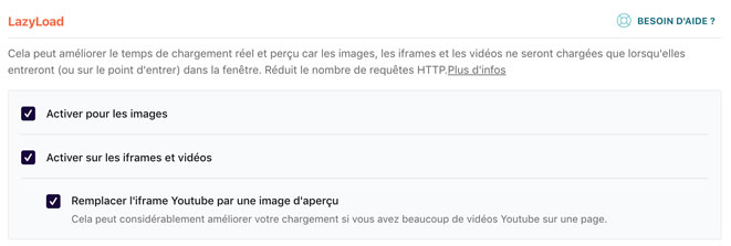 Le Lazy load sur WP Rocket