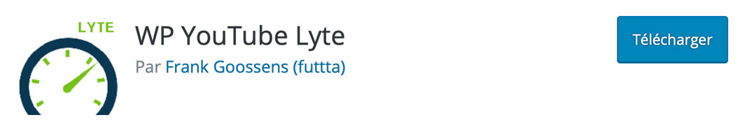 WP YouTube Lyte sur le répertoire officiel