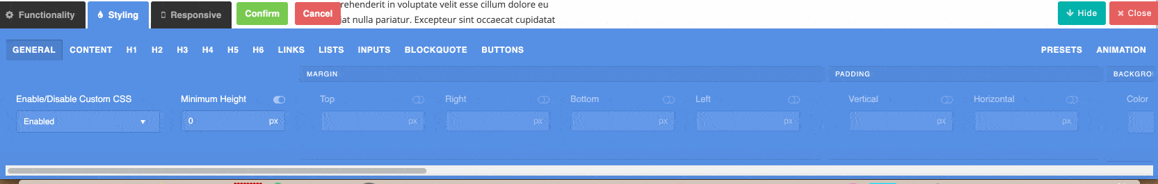Edition d'un module Texte