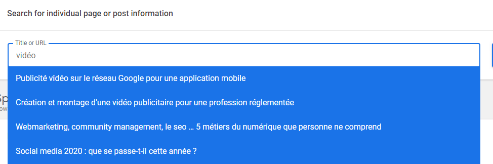 analyser une page avec Google Site Kit