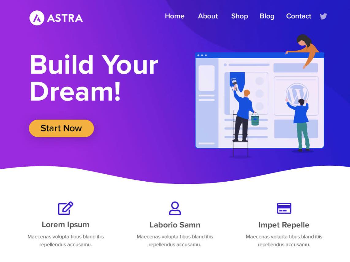 Le thème Astra sur WordPress.
