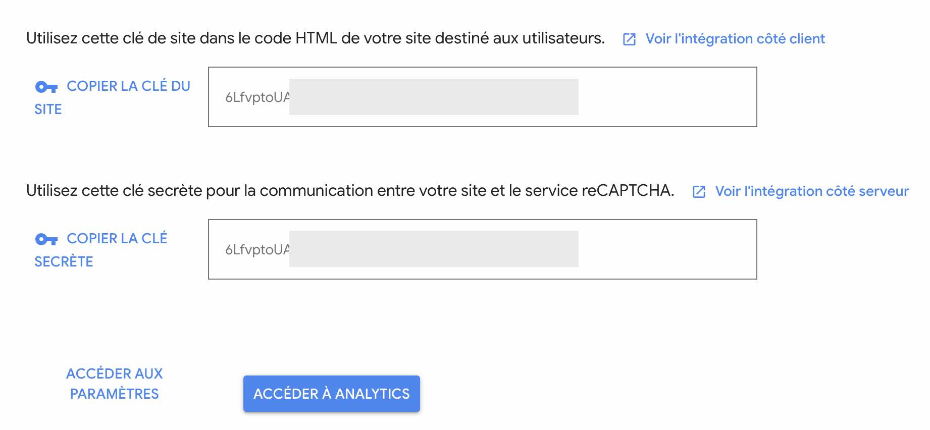 Clés de sécurité Google