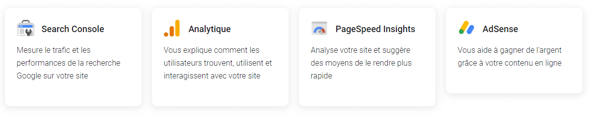 les 4 outils de Google Site Kit