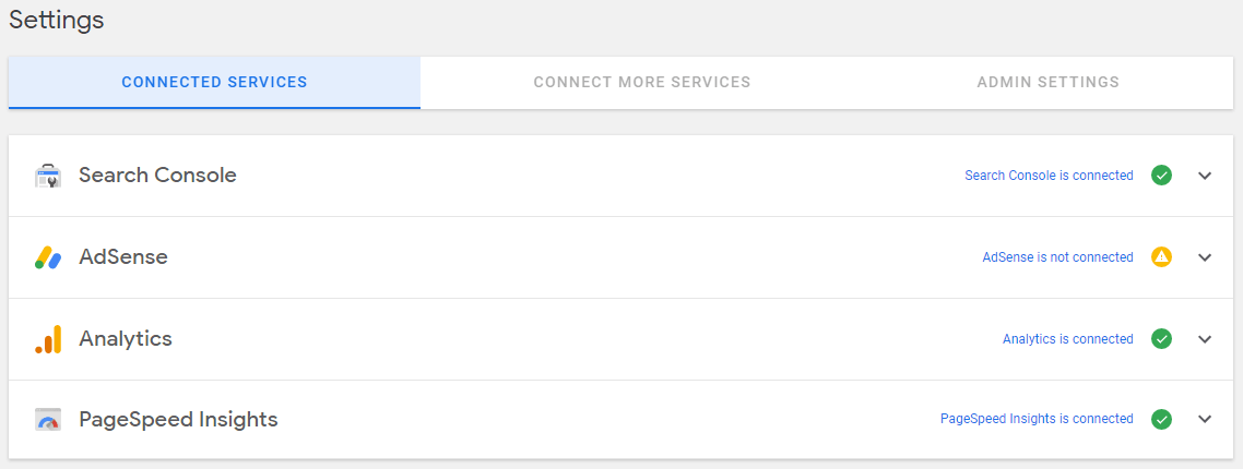 paramètres GSite Kit