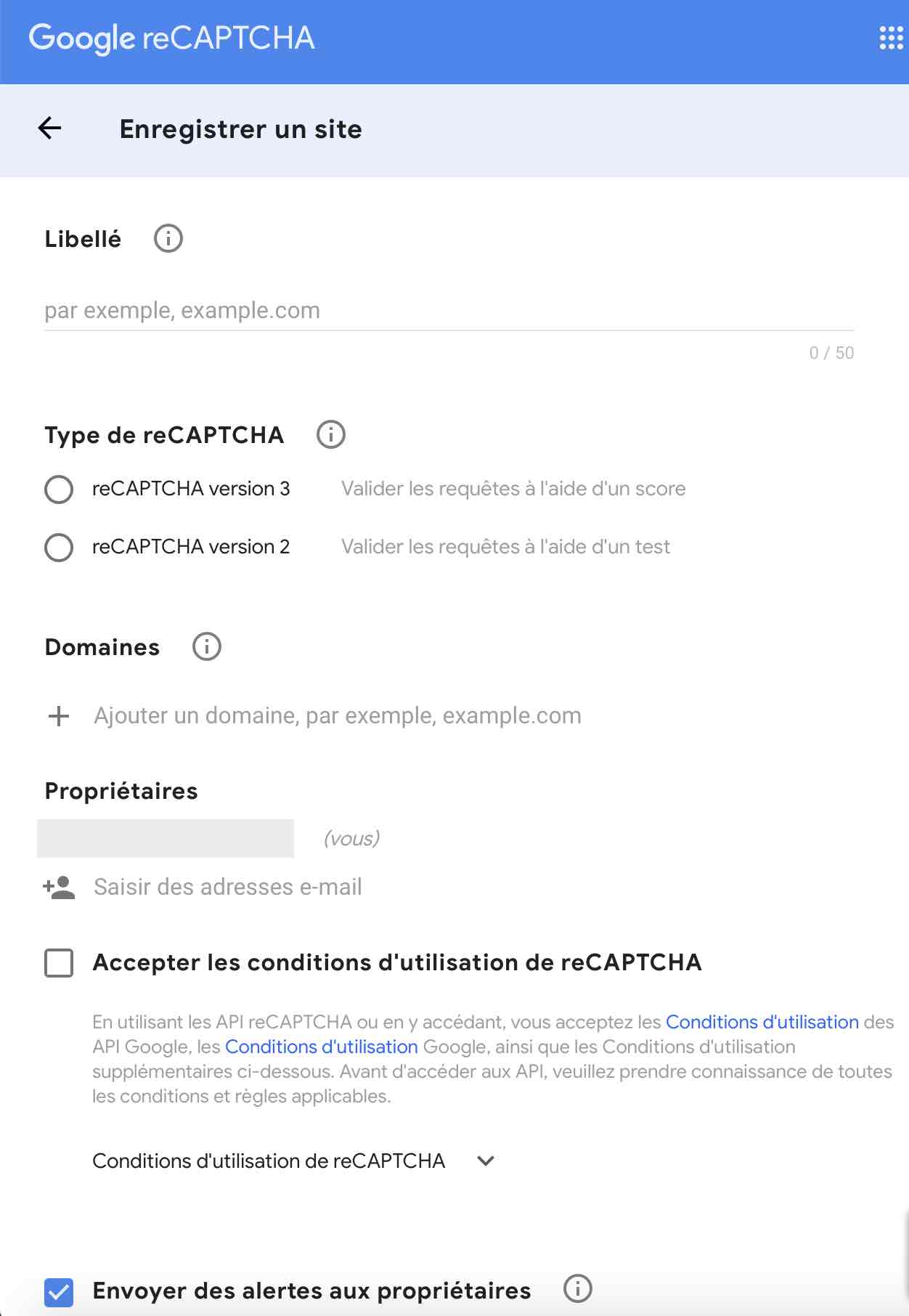 Google reCAPTCHA formulaire