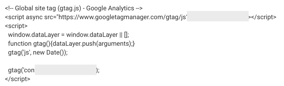 Le code de suivi Google Analytics