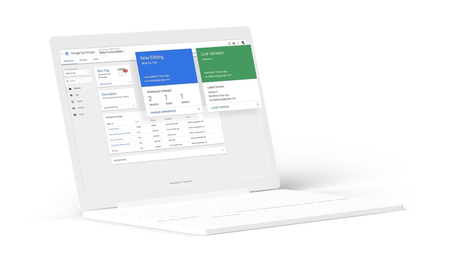 Google Tag Manager page accueil