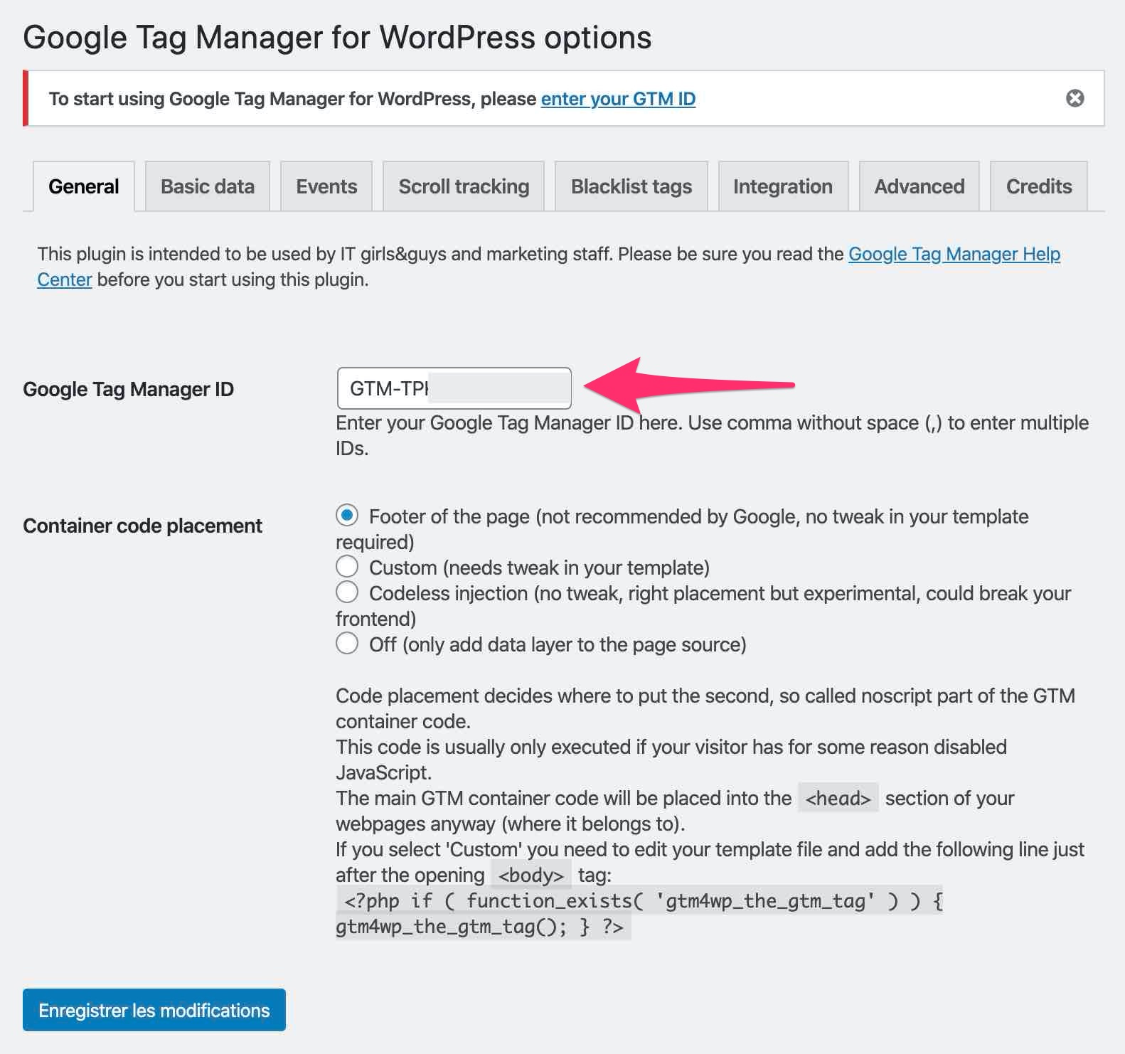 Google Tag Manager ID
