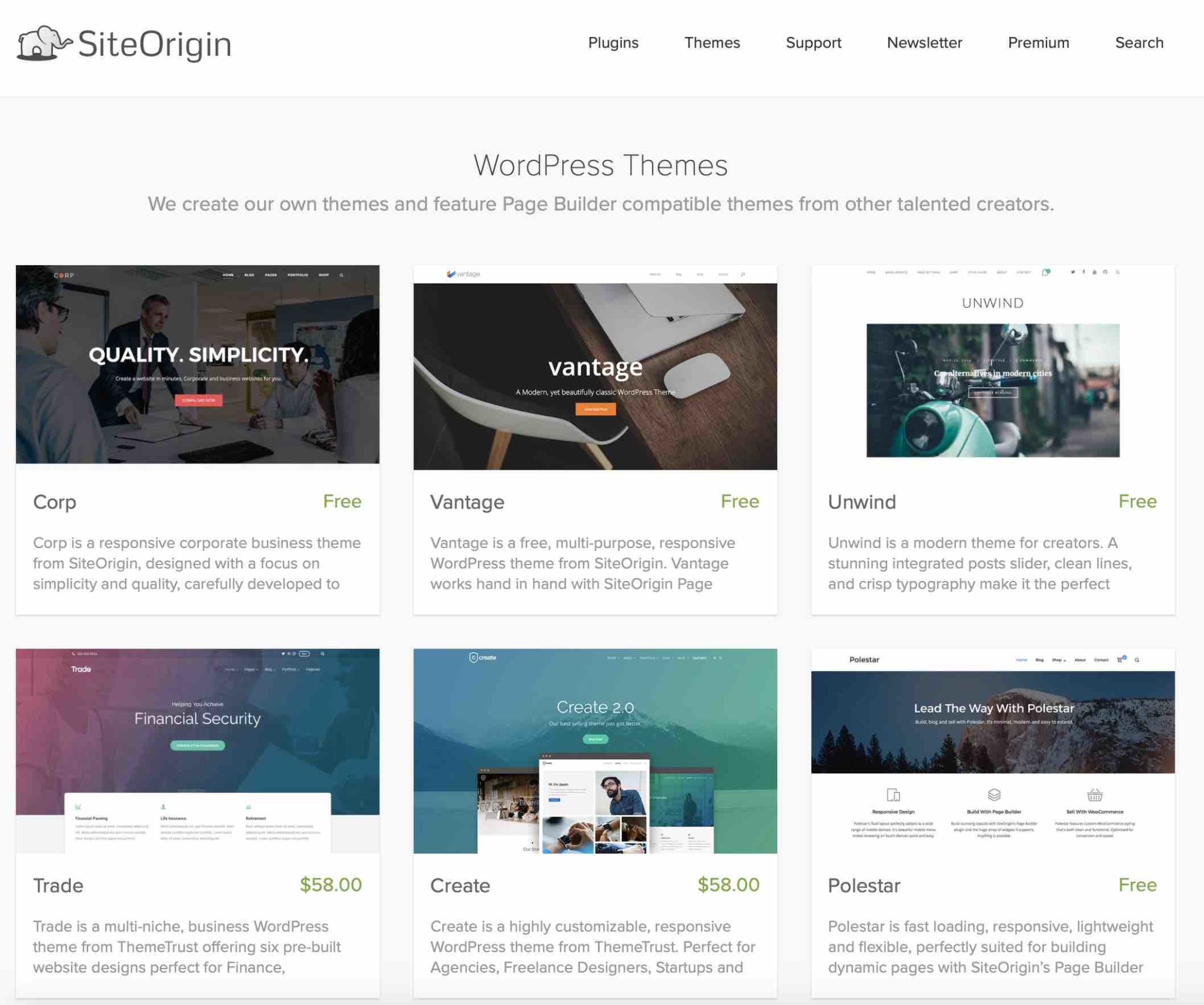 Thèmes de SiteOrigin