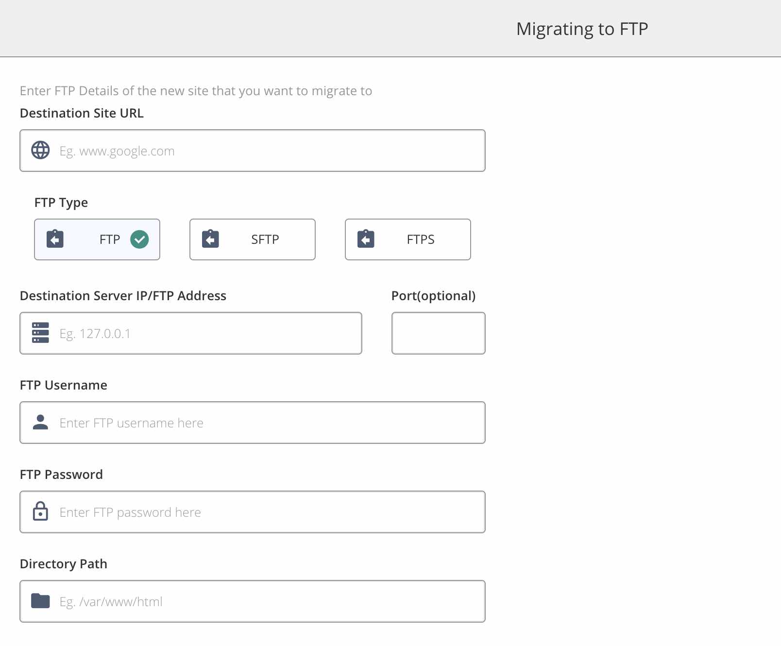 Migrer vers le FTP avec le plugin de migration WordPress Migrate Guru.