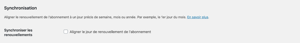 Synchronisation des abonnements dans WooCommerce Subscriptions