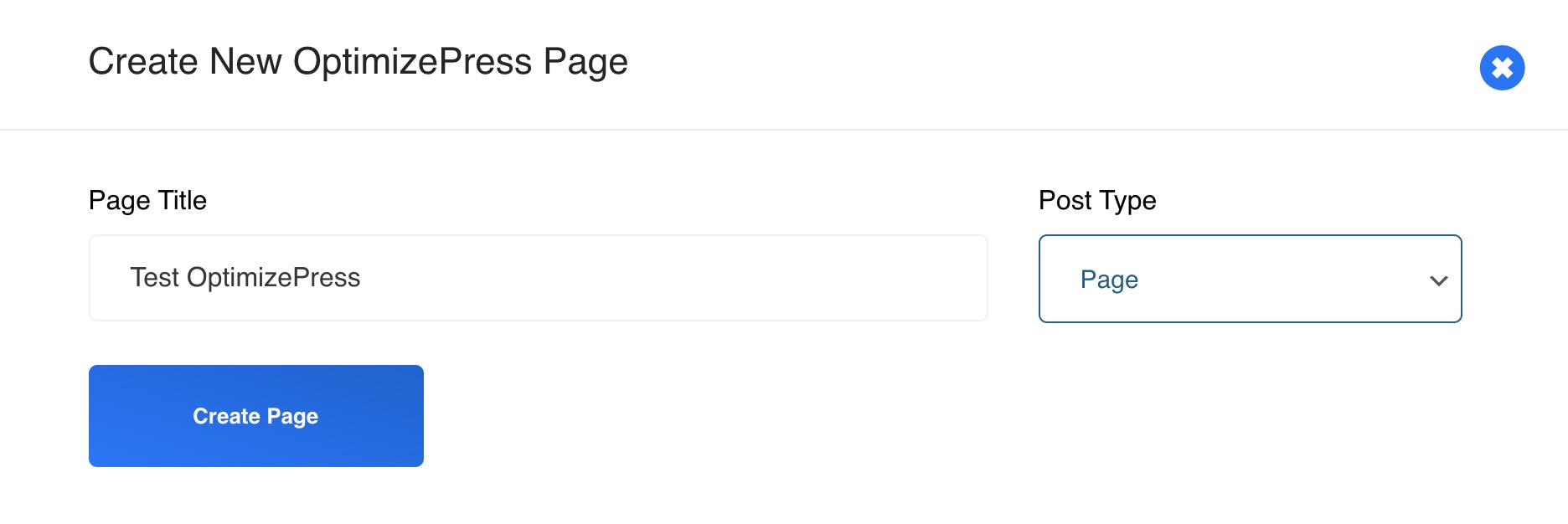 Créer une nouvelle page OptimizePress