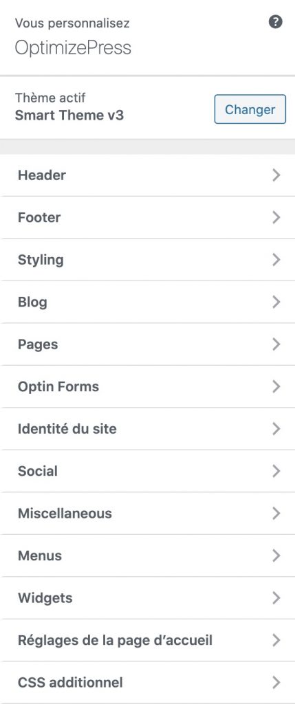 Customizer d'OptimizePress