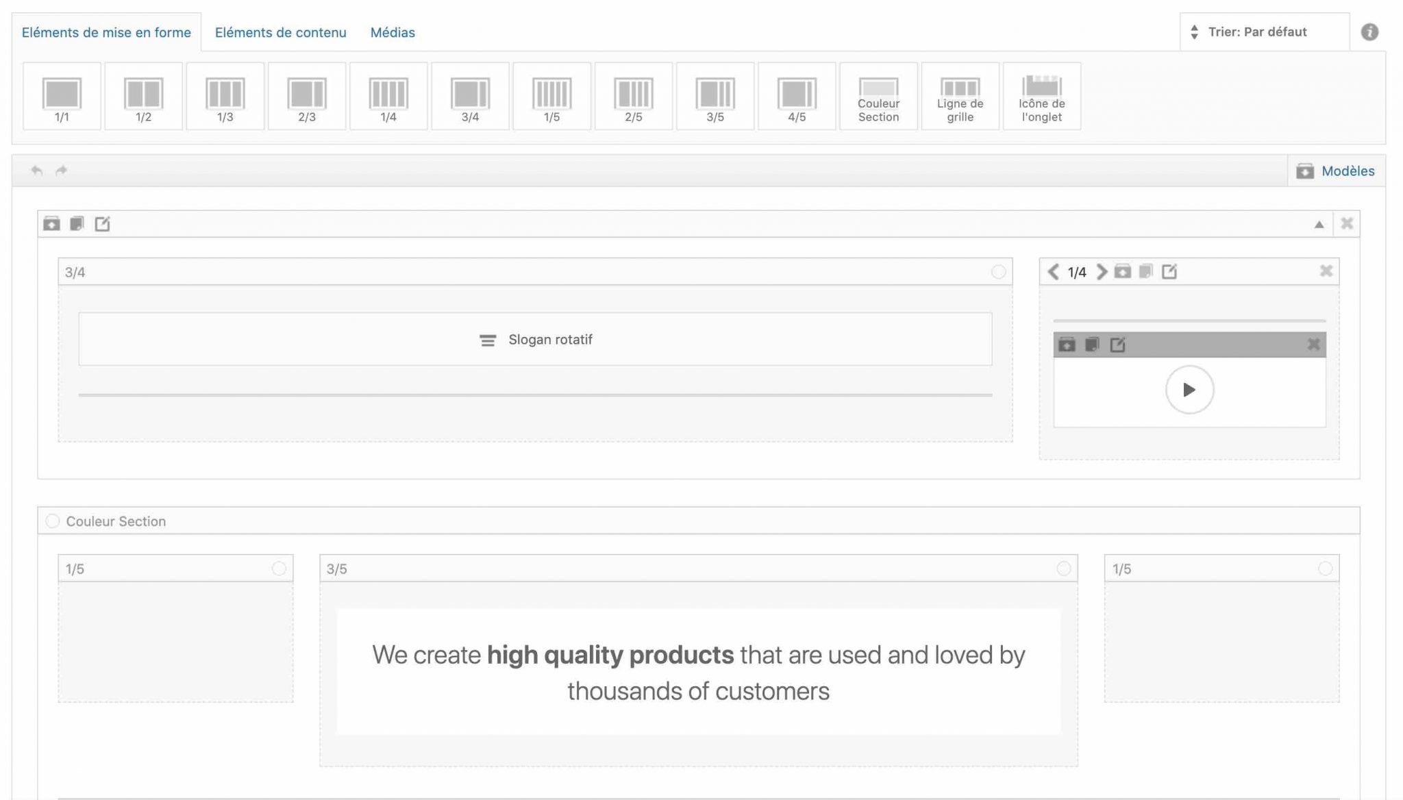 L'Avia Builder en back-end