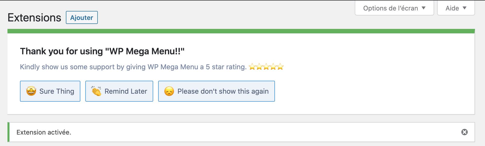 Bannière de WP Mega Menu