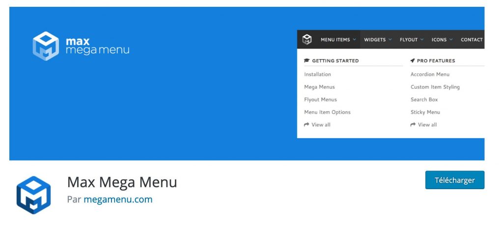 L'extension Max Mega Menu